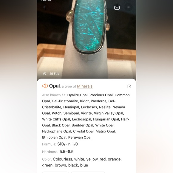 Blue Opal and silver ring - Picture 5 of 5
